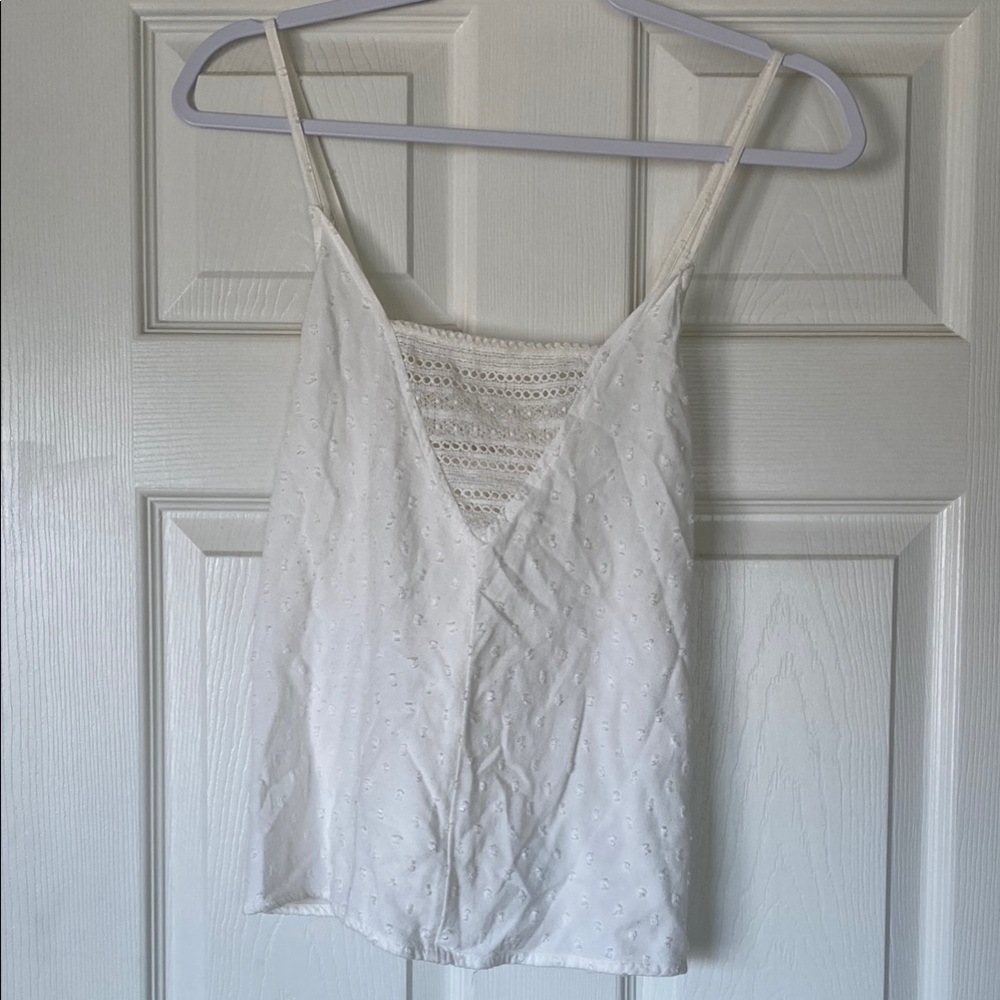 Roxy White Swiss Dot Tank Top